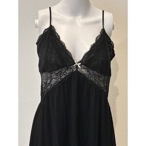 Vera Wang Lace Black Babydoll Nighty Size L Y2K  Teddy Sexy Date Night Honeymoon